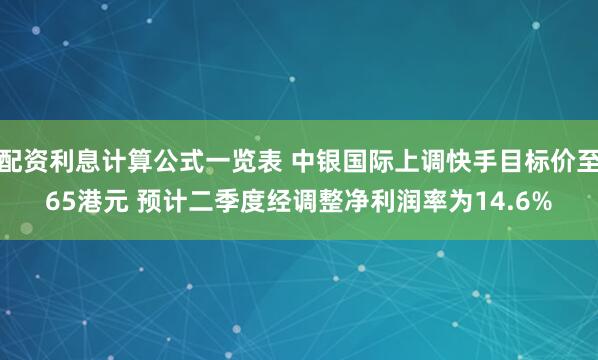 配资利息计算公式一览表 中银国际上调快手目标价至65港元 预计二季度经调整净利润率为14.6%